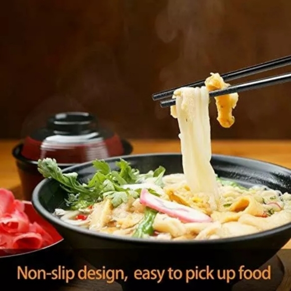 5 Pairs of Chopsticks 🍣 Reusable & Non Slip with Black Cherry Blossom Design - Picture 3 of 10